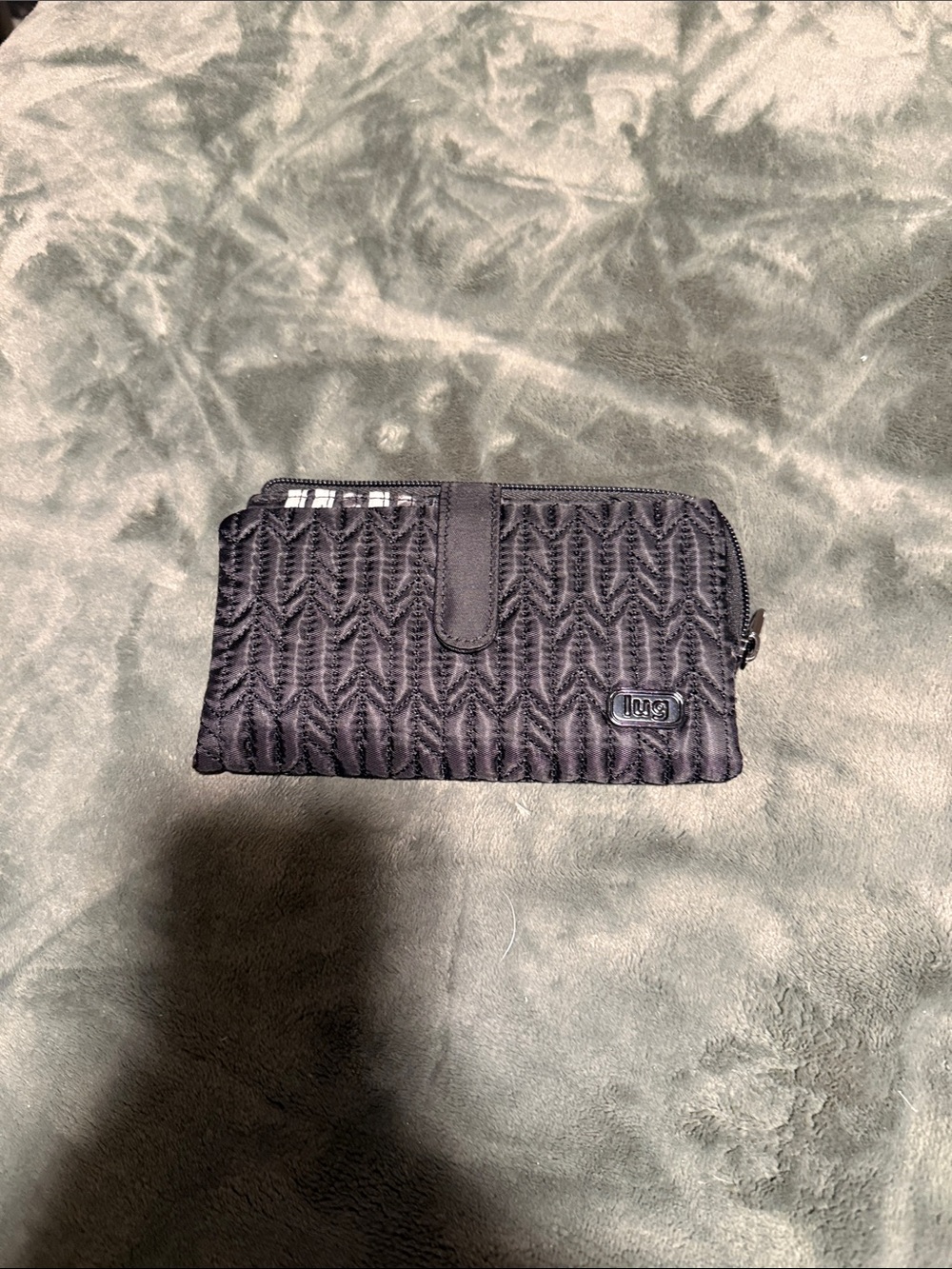 Lug Black Quilted Zip Wallet -